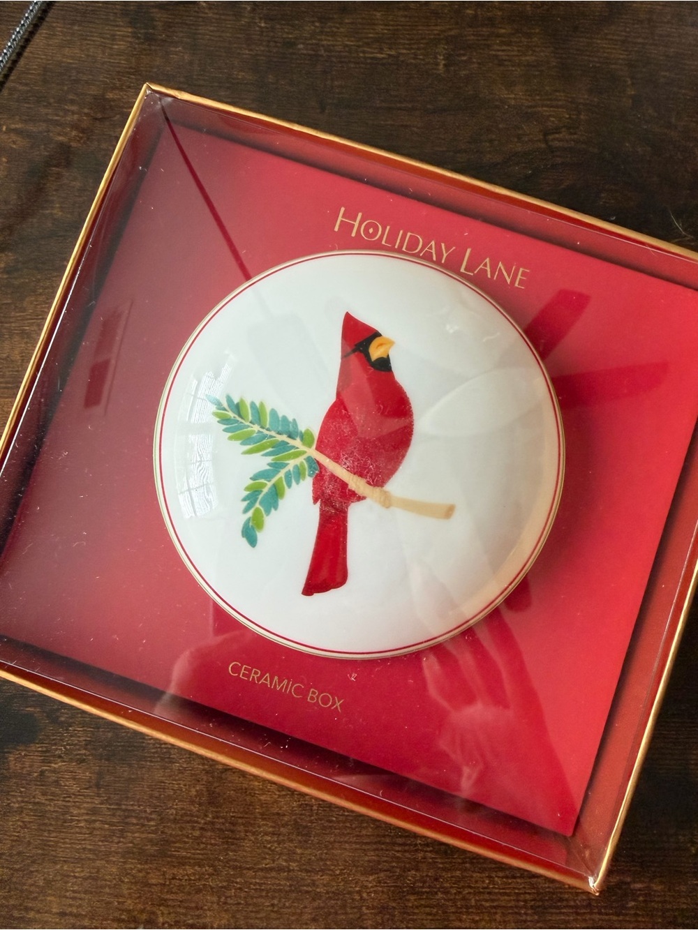 Red Cardinal Ceramic Trinket Dish by Macy Holiday Lane - New